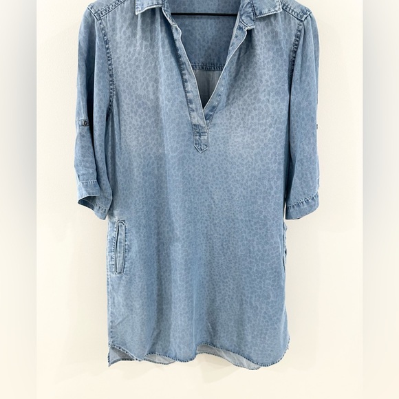 Bella Dahl Polka Dot Chambray Dress Size Medium - Picture 3 of 5